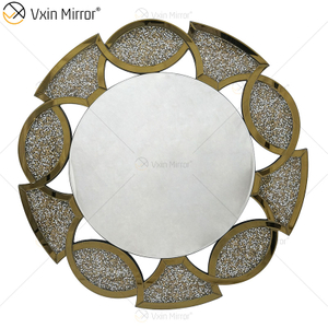 Adesivo de parede de ouro com suprimentos de fábrica para decoração de casa redondo 3 cores diamante esmagamento