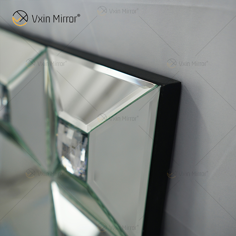 Decoração de casa WXM-1007 espelho de parede moderno retangular cristal prata