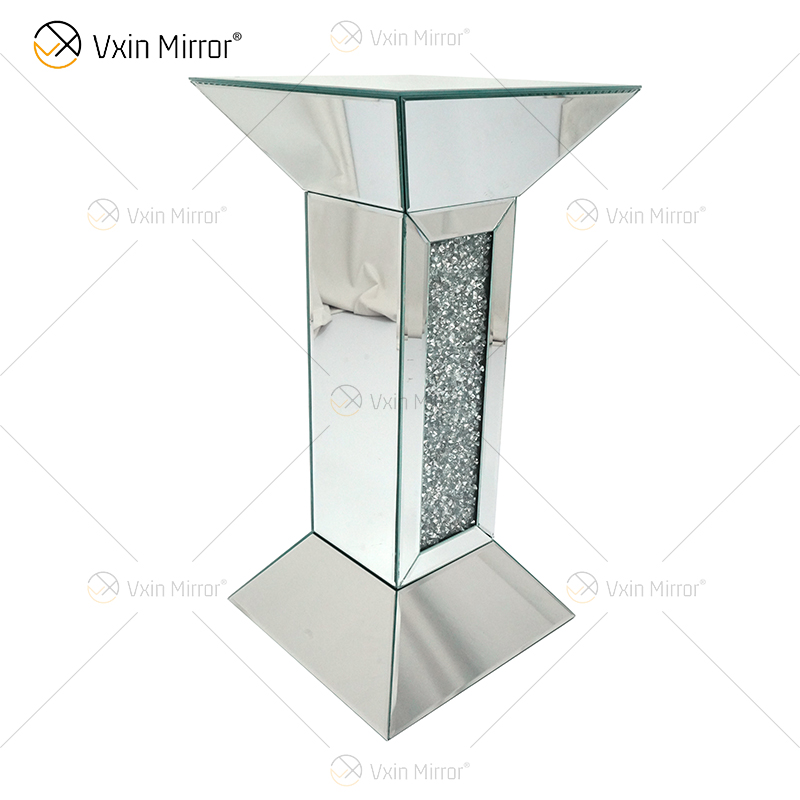 Novo Design Vxin WXF-722 Decoração de Casa Mesa Lateral Diamante Triturado Espelho Prata Móveis Mesa Lateral