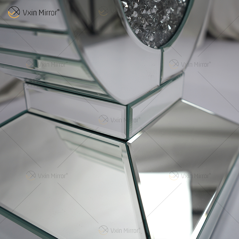 Mesa de extremidade Vxin de fornecimento de fábrica WXF-157 Prata Esmaltada Diamante Espelho Mesa Lateral com Gaveta