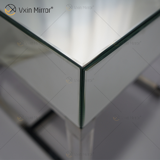 Mesa de cabeceira para móveis de vidro acrílico prateado moderno WXF-139-2 com gavetas mesa de cabeceira espelhada para quarto