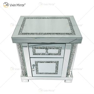 Vxin Espelho WXWF-144 Móveis espelhados Mesinha de cabeceira espelhada Mesa de cabeceira Armário mesa de cabeceira com 2 gavetas