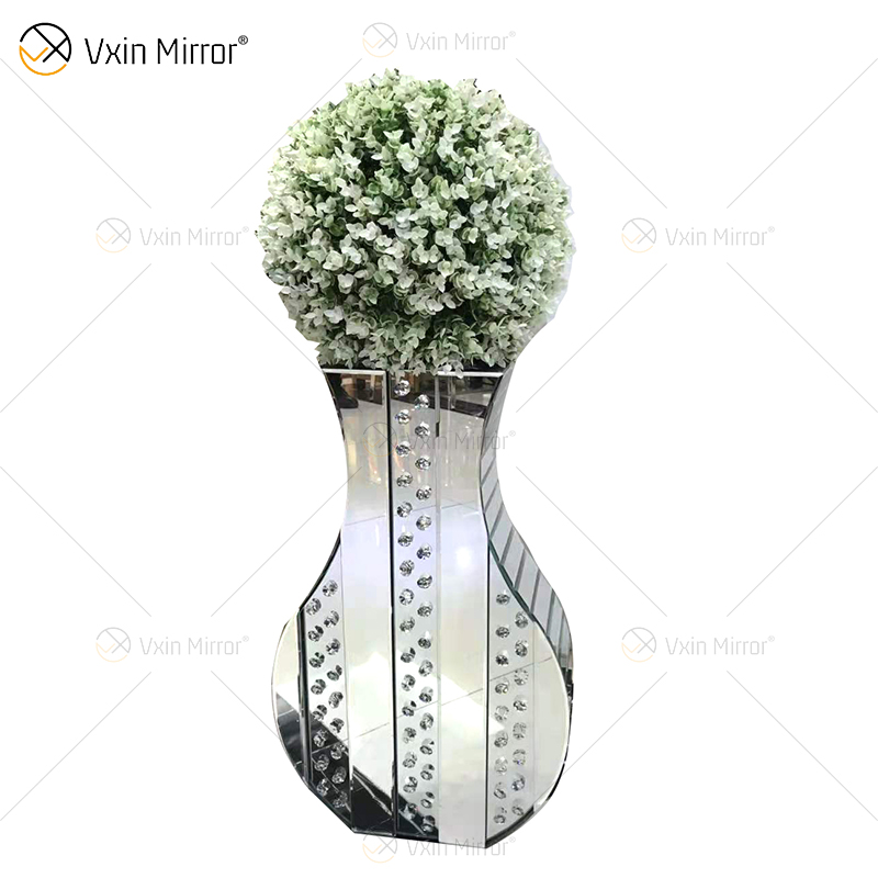 WXMV Home Hotel Decoração Interior Prata Esmagado Diamante Espelhado Vaso de Espelho Grande Seguidor