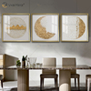 Design especial Vxin WXPA-016 Metal Wall Art Decor Decoração de Casa Luxo Sala de Estar Emoldurado Impressão em Tela para Casa Conjunto para Venda