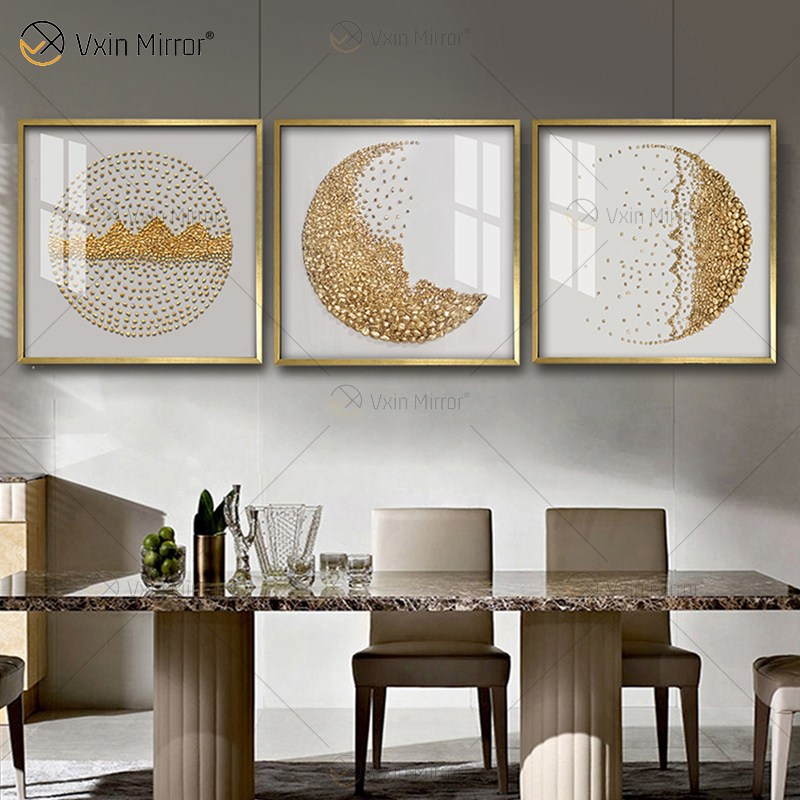 Design especial Vxin WXPA-016 Metal Wall Art Decor Decoração de Casa Luxo Sala de Estar Emoldurado Impressão em Tela para Casa Conjunto para Venda