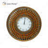 Venda imperdível prata WXC-071 cristal marrom dourado moderno espelho relógio de parede