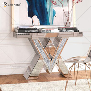 2022 Novos produtos Mesa de console de designer Mesas de console espelhadas de cristal de diamante esmagado