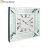 Pacote anti-queda Vxin WXMC-008 Relógio de parede espelhado de cristal prateado moderno
