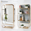 Vxin Fornecimento de Fábrica Prata Decoração de Parede Prata Prata Metal Rack de Armazenamento Espelho Retangular Prateleira de Parede