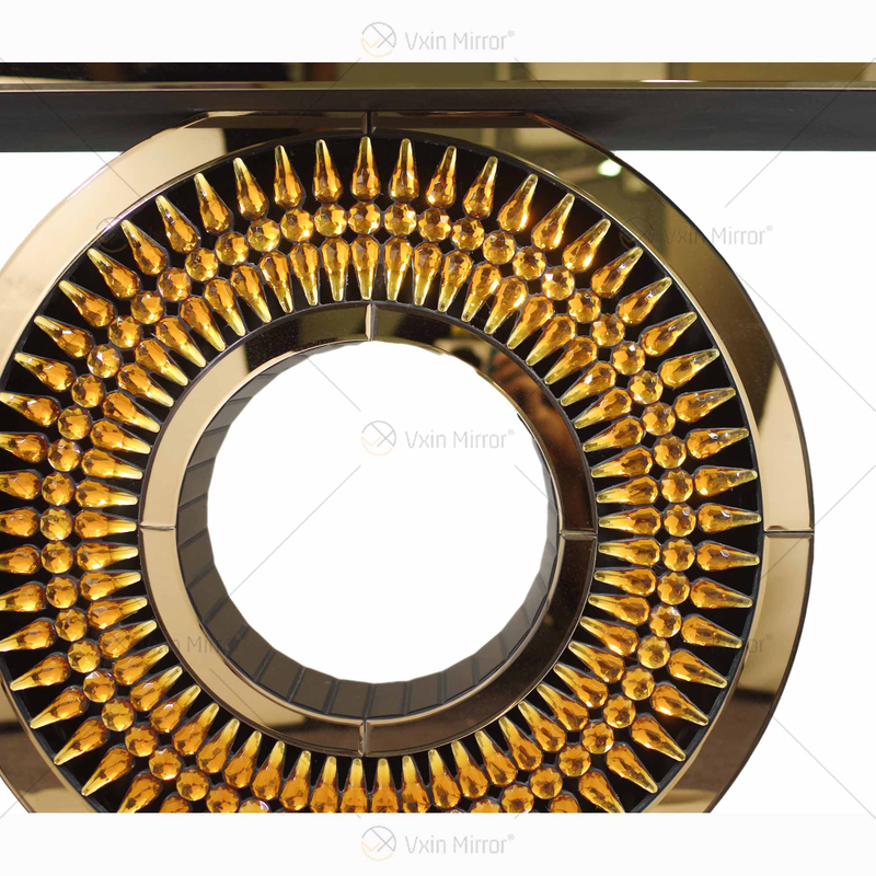 Venda imperdível 1.000 peças WXF-039 Marrom Dourado Luxo Mesa Console com Espelho Espelho Mesa Console