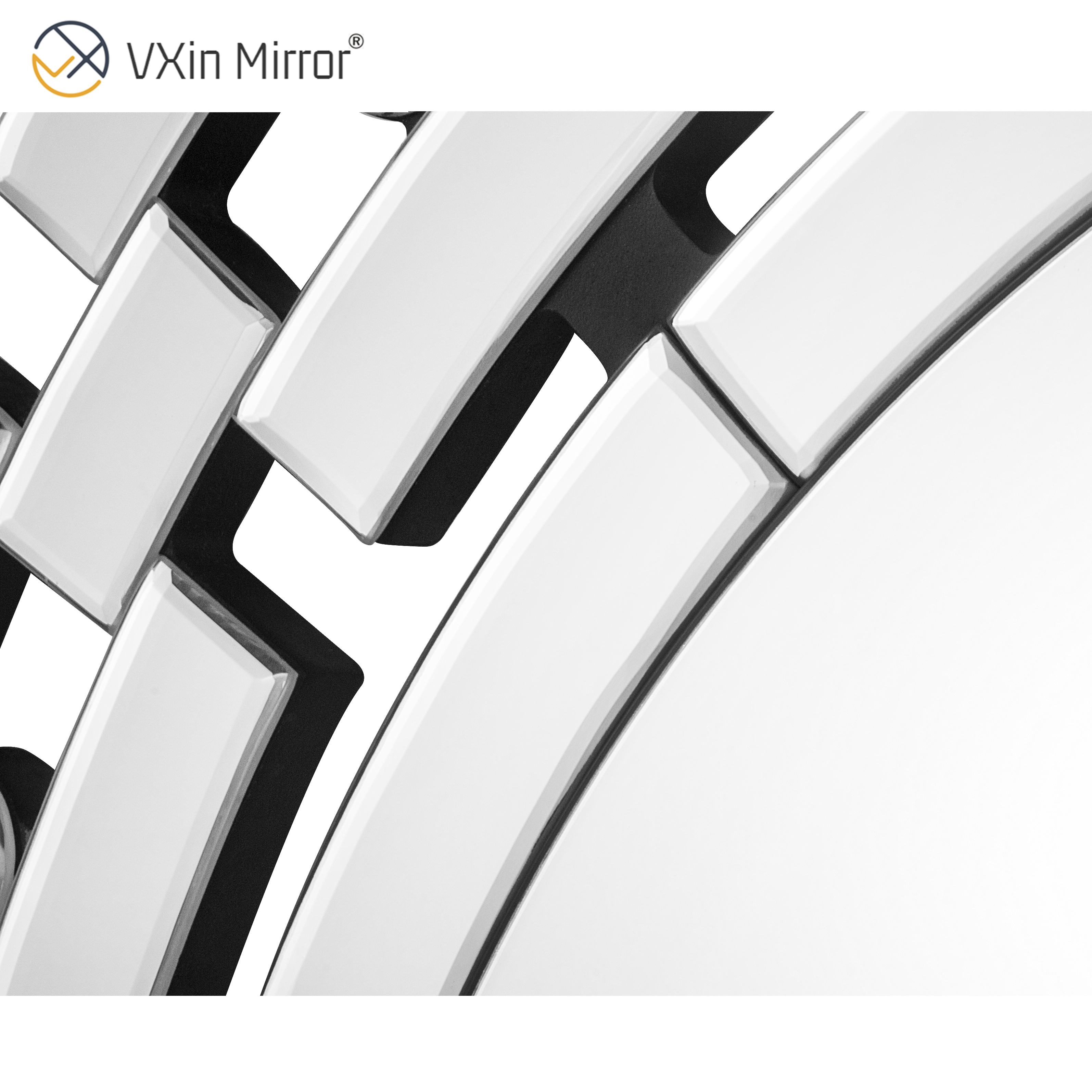 Espelho VXin WXM-1124 Moden Vidro Prata Espelho de Parede Decoração de Casa para Sala de Estar Quarto