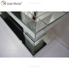 Mesa de centro retangular de vidro espelhado prata diamante móveis de luxo