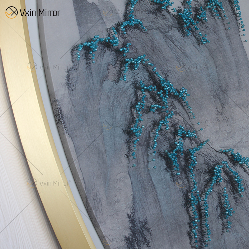 Estilo antigo Vxin WXPP-86 Simplicidade Árvores Pintura Espelho emoldurado Arte de Parede Pena Pendurado Quadro para Sala de Estar à Venda