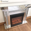 Moderno WXWF-1092 Decoração de Casa Luxo Cristal Esmagado Lareira Espelho Com Aquecedor Móveis de Sala de Estar