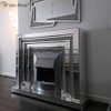 Decoração de casa WXWF-1095 Luxo para ambientes internos com espelho de diamante elétrico esmagado lareira com aquecedor em móveis de sala de estar