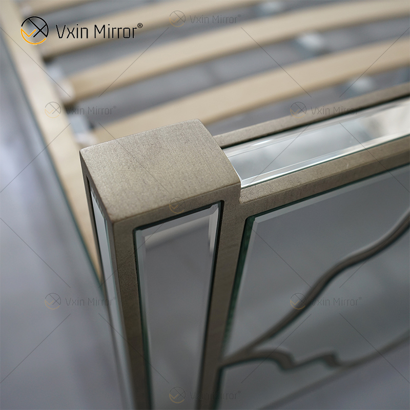 Vxin Espelho Móveis Antigos WXWF-1084 Grace Ouro Prata Luxo Espelhado Cama King