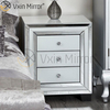 Mobília de quarto moderna mesa de cabeceira espelhada sofá de canto com gavetas personalizadas WXF-787