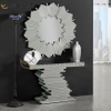 Tamanho personalizado Vxin espelhado moderno 3D prata elegante mesa de console de madeira com espelho para móveis de sala de estar