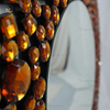 Decoração de parede de luxo dourado prata cristal de parede espelho redondo suspenso