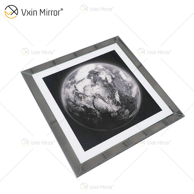 VXin WXPP-13 Decoração de Casa Moldura de Vidro Espelhado Terra Arte de Parede Cristal Pintura de Porcelana Espelho Arte de Parede