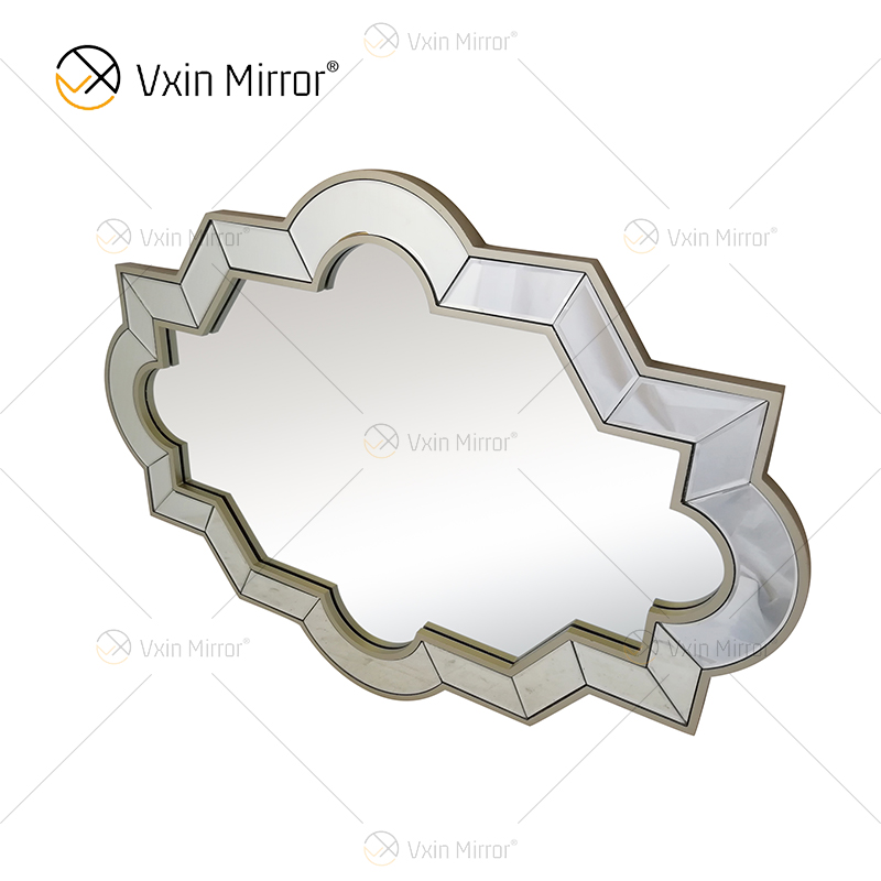 Venda imperdível WXM-2072 Moderno Design Especial Decoração Espelho de Parede Prata Luxo Suspenso Espelho de Parede
