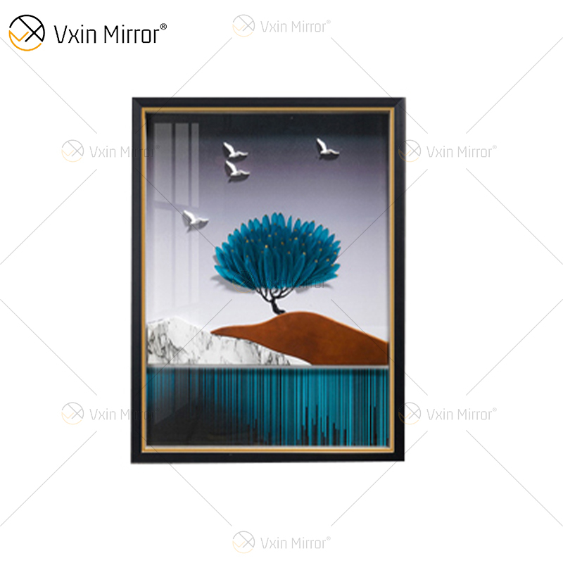 Estilo antigo Vxin WXPA-003 Simplicidade Árvores Pintura Espelho emoldurado Arte de Parede Pena Pendurado Quadro para Sala de Estar à Venda