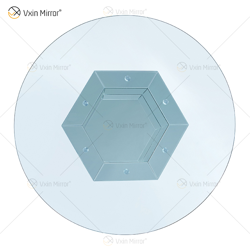 2020 novo design WXF-100 diamante esmagado mesa de jantar redonda de prata com tampo de mesa de vidro temperado