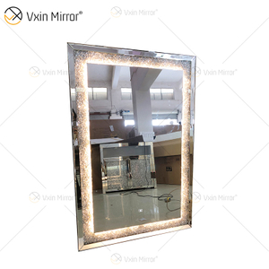Top Design WXM-2593 LED 3 Cores Espelho de Luz LED Diamante Espelho de Maquiagem Elegante Espelho de Sala de Estar