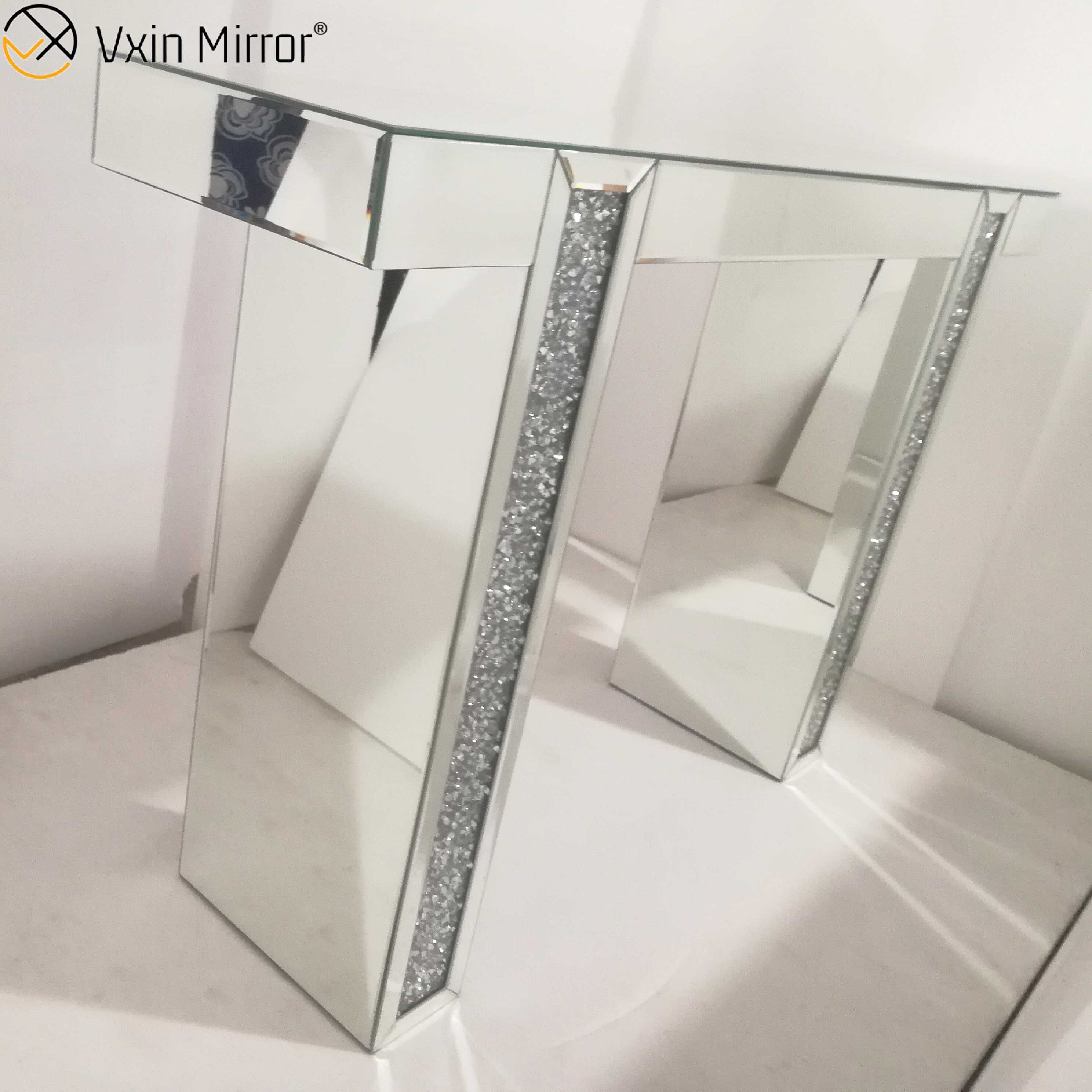 Secretária Espelhada Maquiagem Toucador Espelhado Toucador Móveis Console de Vidro Mesa de Estudo Quarto Escritório Home Office WXWF-731