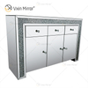 Decoração de casa elegante WXF-099 Armário de sala de estar com móveis espelhados prata com gavetas muti