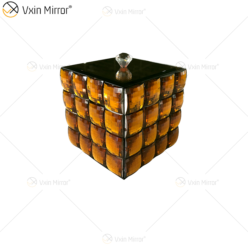WXJB-31 VXin Decoração de Casa Cristal Prata Vidro Moderno Caixa de Jóias Espelhada