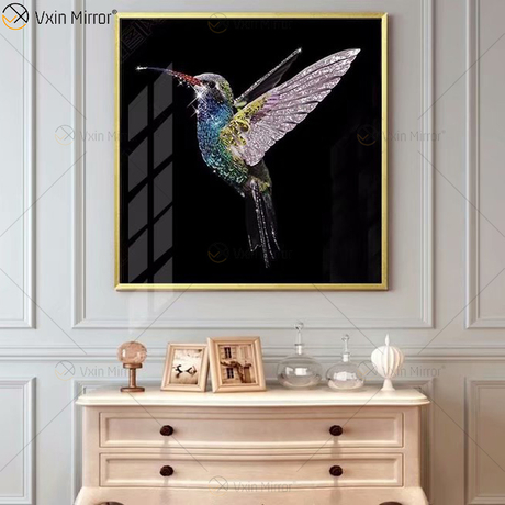 Vxin WXMA-60 Cristal Porcelana Pintura Resina Revestida Moldura MDF Arte Decorativa de Parede Espelho Arte de Parede