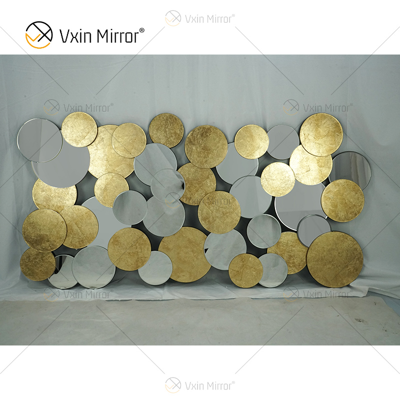 Venda imperdível 2.000 peças WXM-2498 folha dourada 3D espelho de parede de luxo