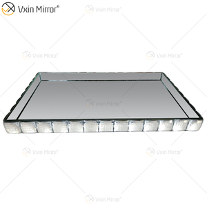 Vxin espelho WXT-004 decoração moderna prata marrom espelhado bandeja de joias retangular