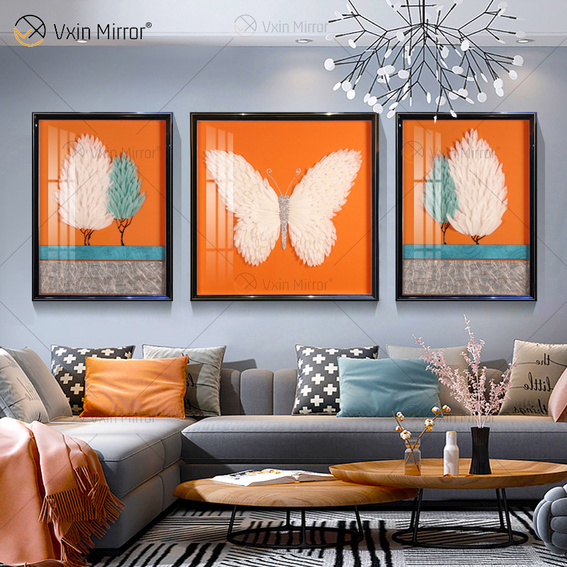 A mais nova pintura de borboleta Vxin WXPA-004 para decoração de casa arte de parede de metal pendurada imagem para sala de estar à venda