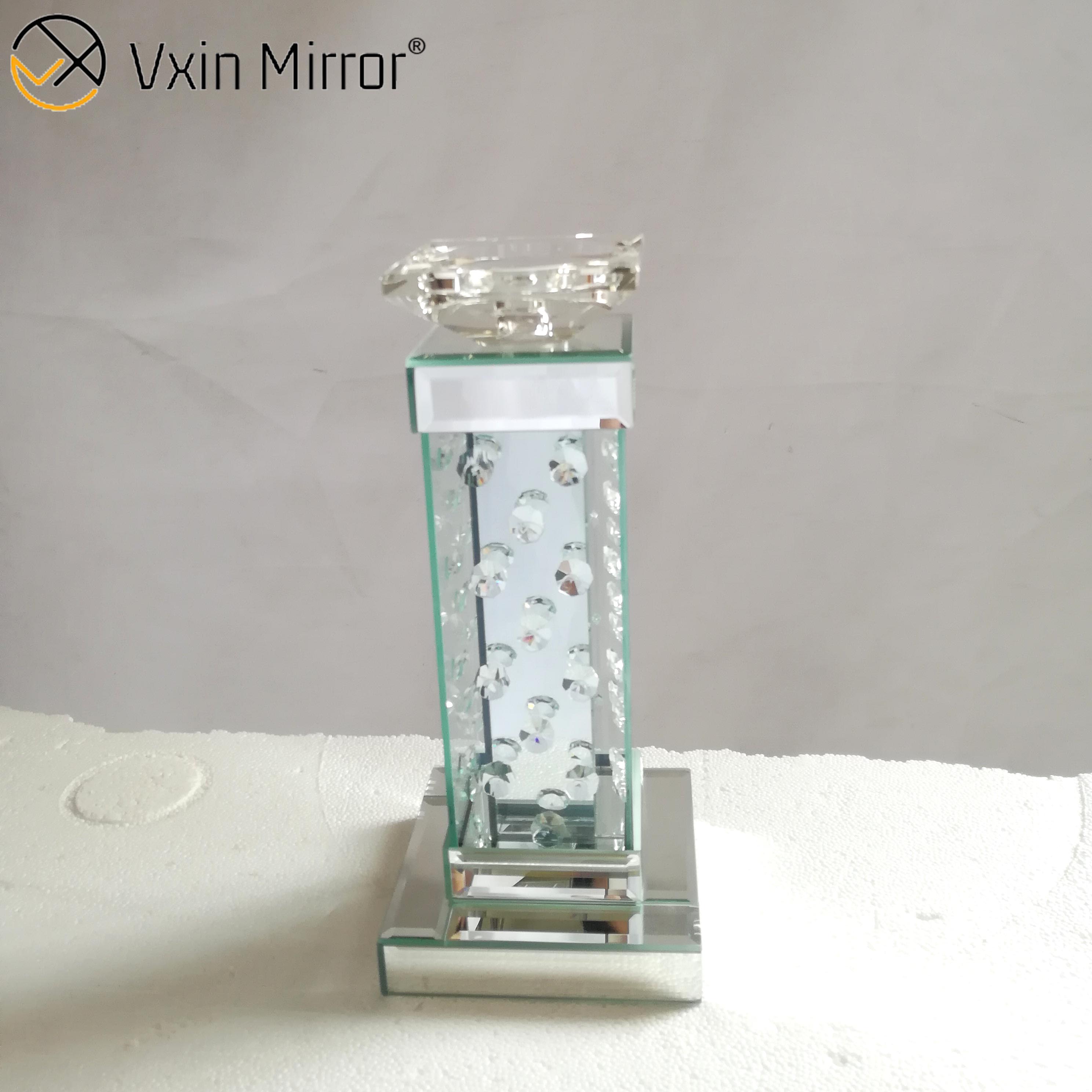 Suporte de vela espelhado de cristal Vxin WXCH-05