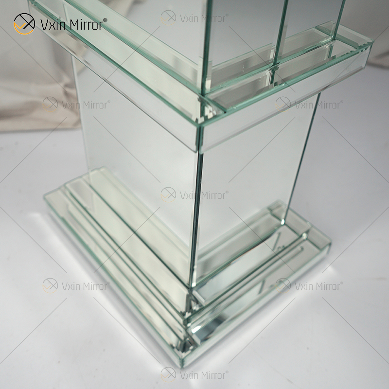 WXF-143 Esmagado Diamante Espelhado Cristal Flutuante Espelho Prata Suporte Para Garrafa De Armazenamento De Vinho