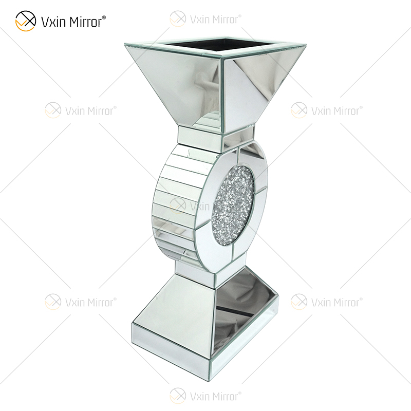 WXMV-066 Home Hotel Decoração Interior Prata Esmagado Diamante Espelhado Vaso de Espelho de Mesa