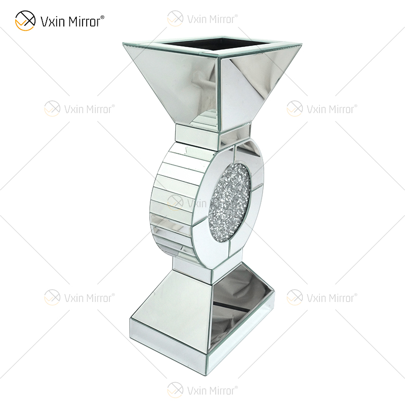WXMV-066 Home Hotel Decoração Interior Prata Esmagado Diamante Espelhado Vaso de Espelho de Mesa