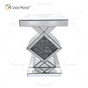 Atacado WXF-115-2 Espelho Mesa Lateral Cristal Elegante Luxo Móveis de Quarto Prata Mesa Lateral