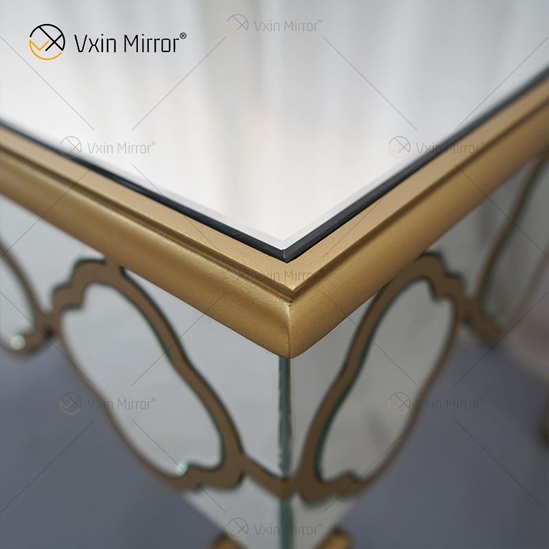 Mesa de centro de suprimentos Facoty Luxo WXF-668 Mesa de centro espelhada caseira de ouro puro