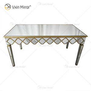 Mesa de centro de suprimentos Facoty Luxo WXF-668 Mesa de centro espelhada caseira de ouro puro