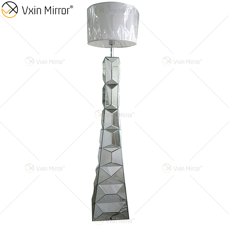 Moldura Preta WXFL-056 Sala de Estar Elegante Prata Moderno Cristal 3D Espelhado Lâmpada Espelho Lâmpada Espelho