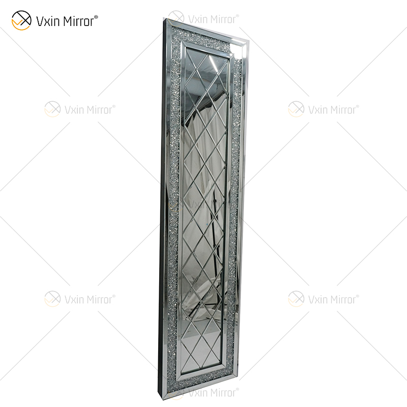 Retângulo veneziano diamante cristal espelhado parede arte decoração de casa corredor para sala de estar sofás WXM-502