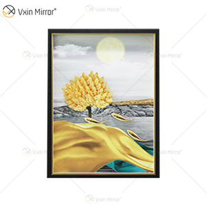 O mais novo Vxin WXPA-024 3D Abstrato Metal Parede Arte Decoração Decoração de Casa Luxo Sala de Estar Emoldurada para Casa Conjunto para Venda