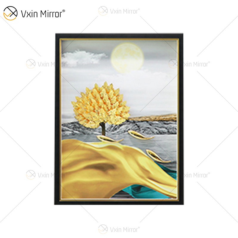 O mais novo Vxin WXPA-024 3D Abstrato Metal Parede Arte Decoração Decoração de Casa Luxo Sala de Estar Emoldurada para Casa Conjunto para Venda