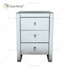 Mesa de cabeceira elegante Vxin WXF-031-1 de venda imperdível com 3 gavetas mesinha de cabeceira espelhada prata