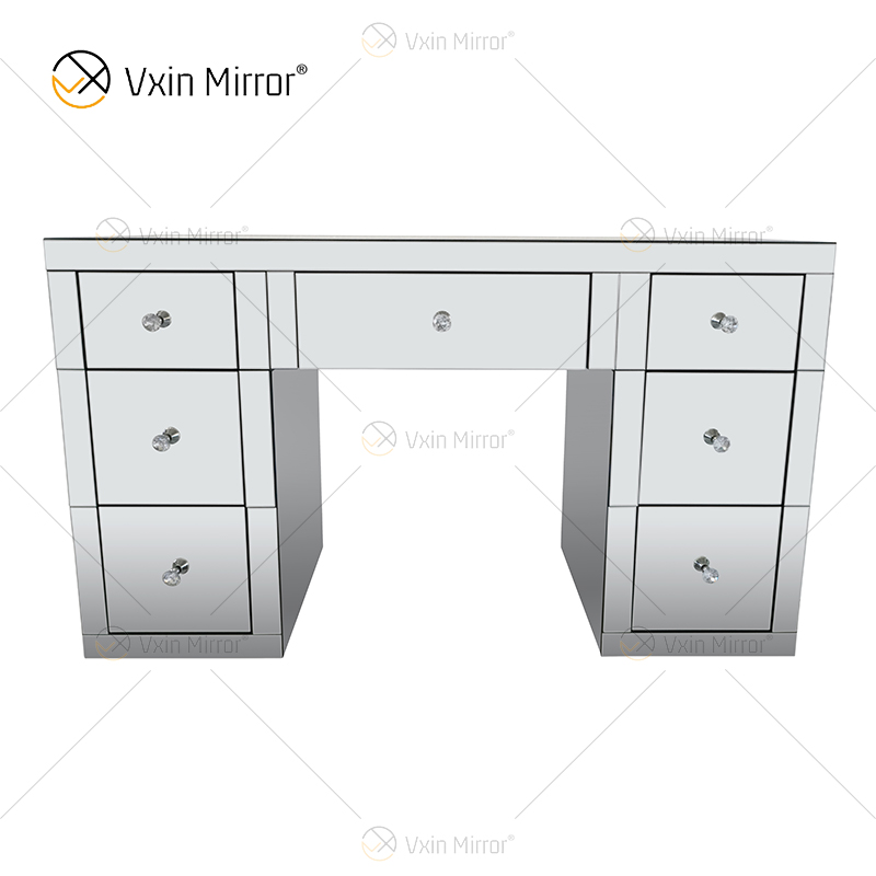 Toucador espelhado prata moderno WXF-125 e 126 de venda imperdível 7 gavetas com banqueta desmontável