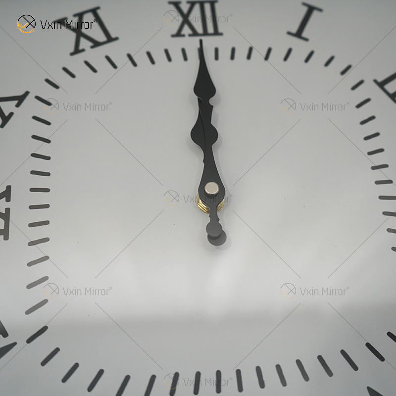 Venda imperdível relógio espelhado WXMC-078 diamante esmagado prata decoração de parede elegante relógio quadrado