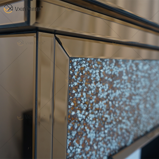 Multicolorido WXWF-020 Luxo Prata Triturado Diamante Cristal Branco Espelho Sala De Estar Lareira Interior